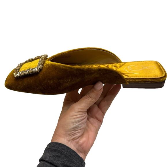 NEW Sam Edelman Lavinia Rust Velvet Slip On Mules Shoes Womens 7.5 MSRP$150 - Picture 6 of 8
